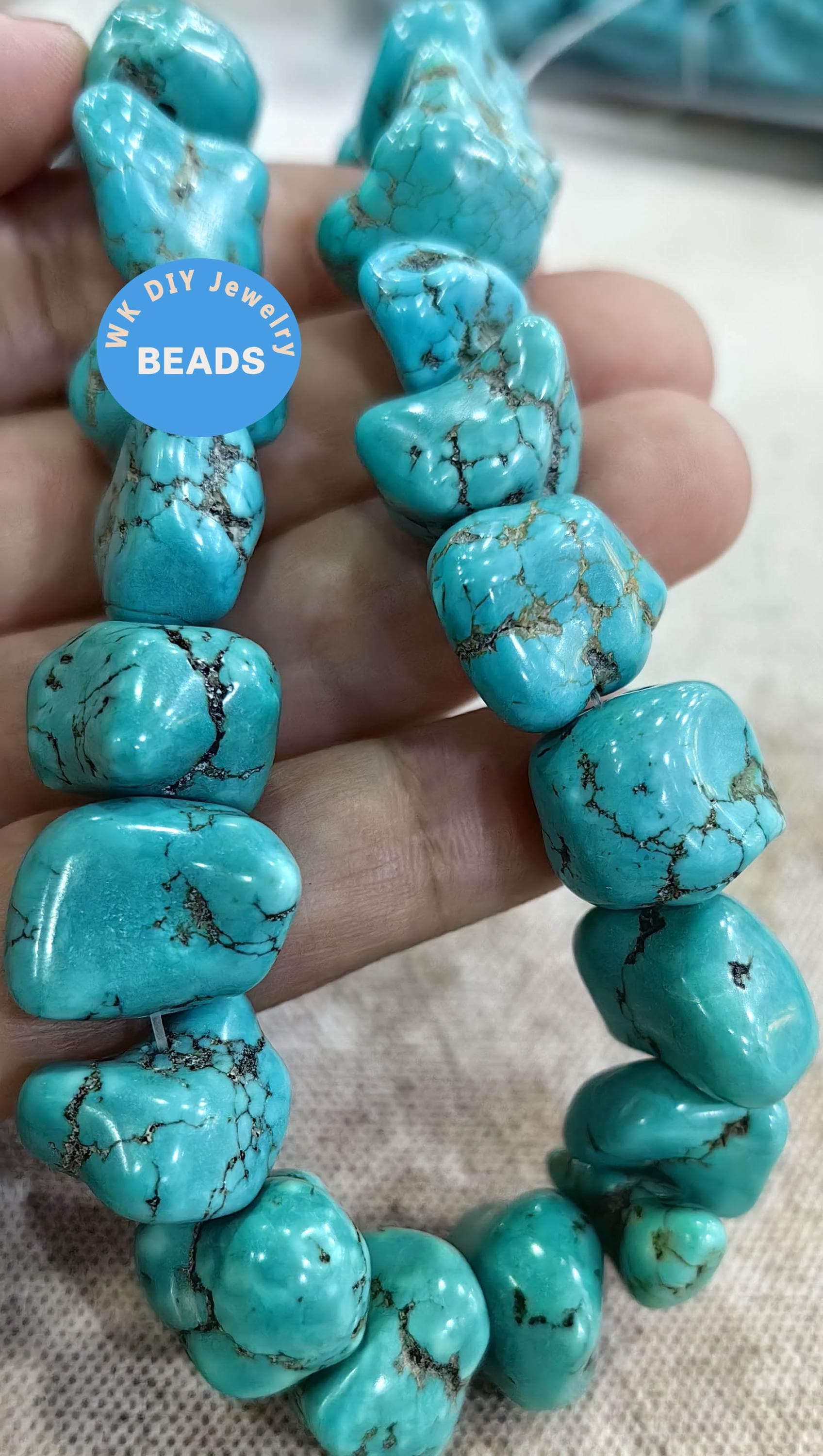 Natural Turquoise Freeform Raw Nugget Pebble Beads Nuggets Chips