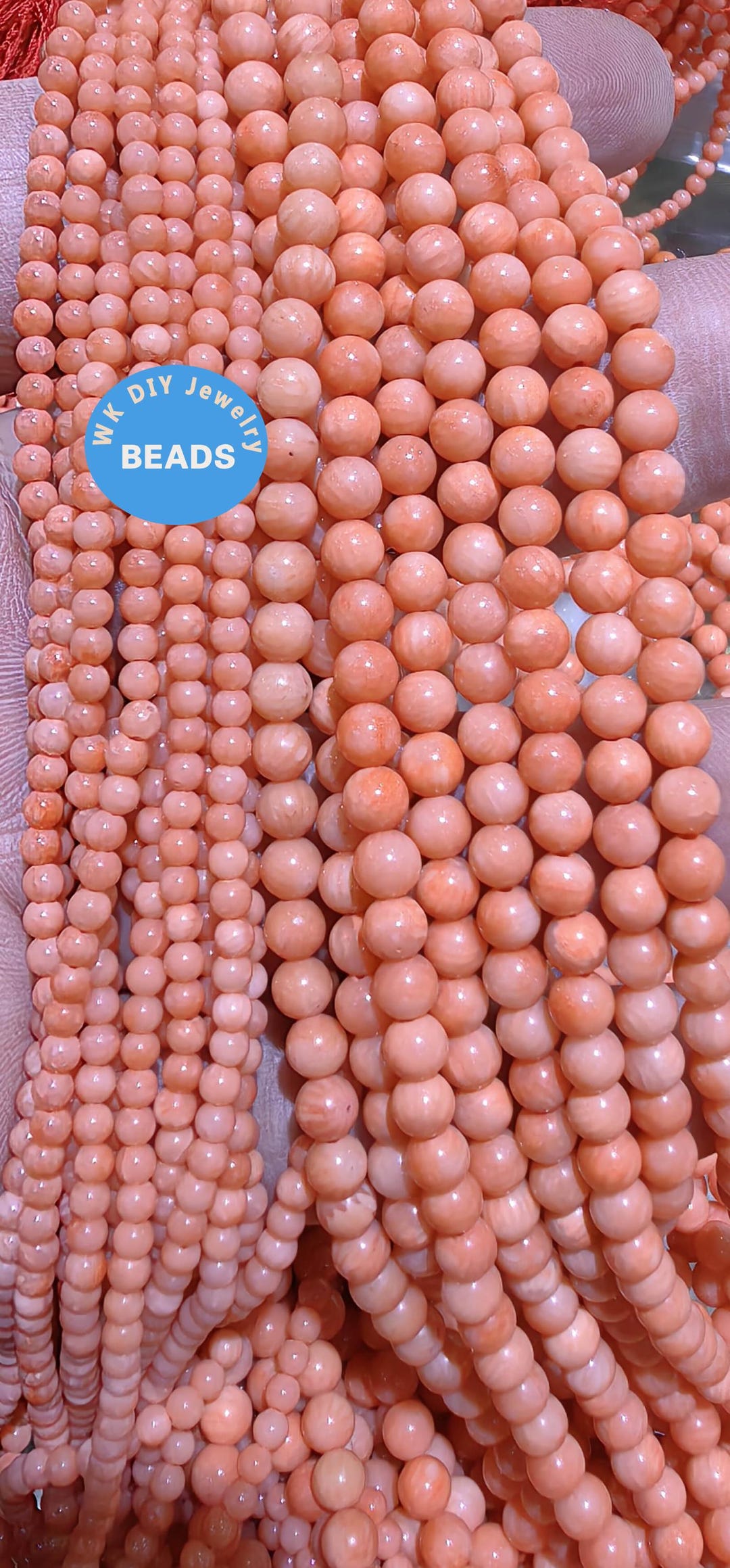 Pink Red Orange Coral Beads 3-16mm 15.5