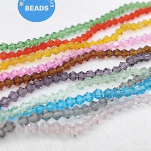 10 strängar Bicone fasetterade Rondelle Elements kristallpärlor 4 mm 6 mm bröllopssmyckestillverkningskristall - lös pärla