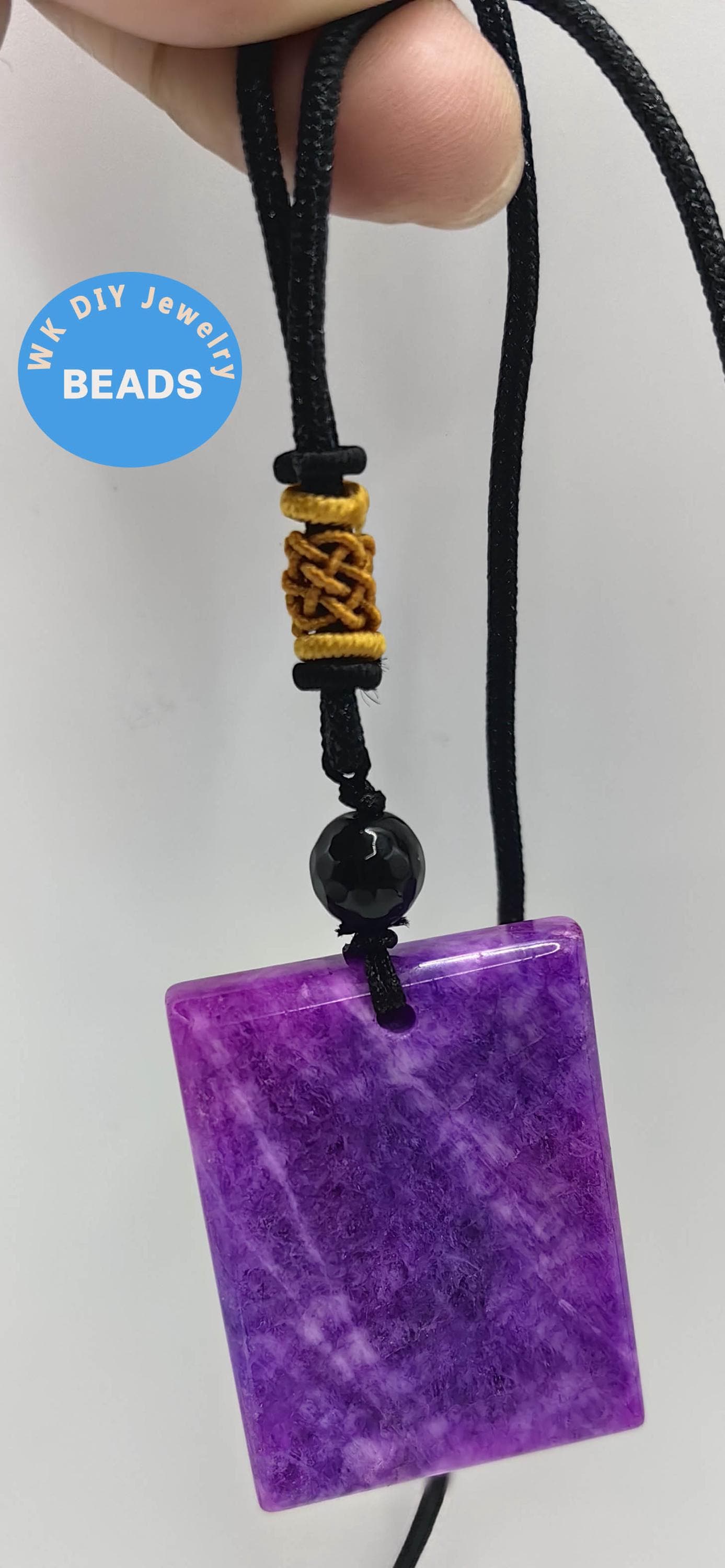 Collier En Sugilite Naturelle 190 Carats - Argent Massif 925 - 47 Cm - Neuf Avec étiquette