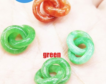 Double Rings Connector Green Burma Jadeite Donut And Ring Beads, Jade Beads,Rondelle Spacers, Red Jade Spacer Beads for jewelry making