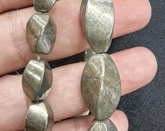 Gold Iron  Pyrite Cube Beads, Twisted Cube Rectangle 8-20mm 15.5inch ,Natural Stone Beads, Loose Spacer Beads