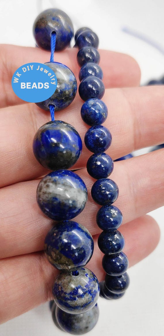 Perles En Lapis Lazuli Naturel - 14x26mm, Forme Ovale, Bleu Profond, Pour Bijoux Et Artisanat