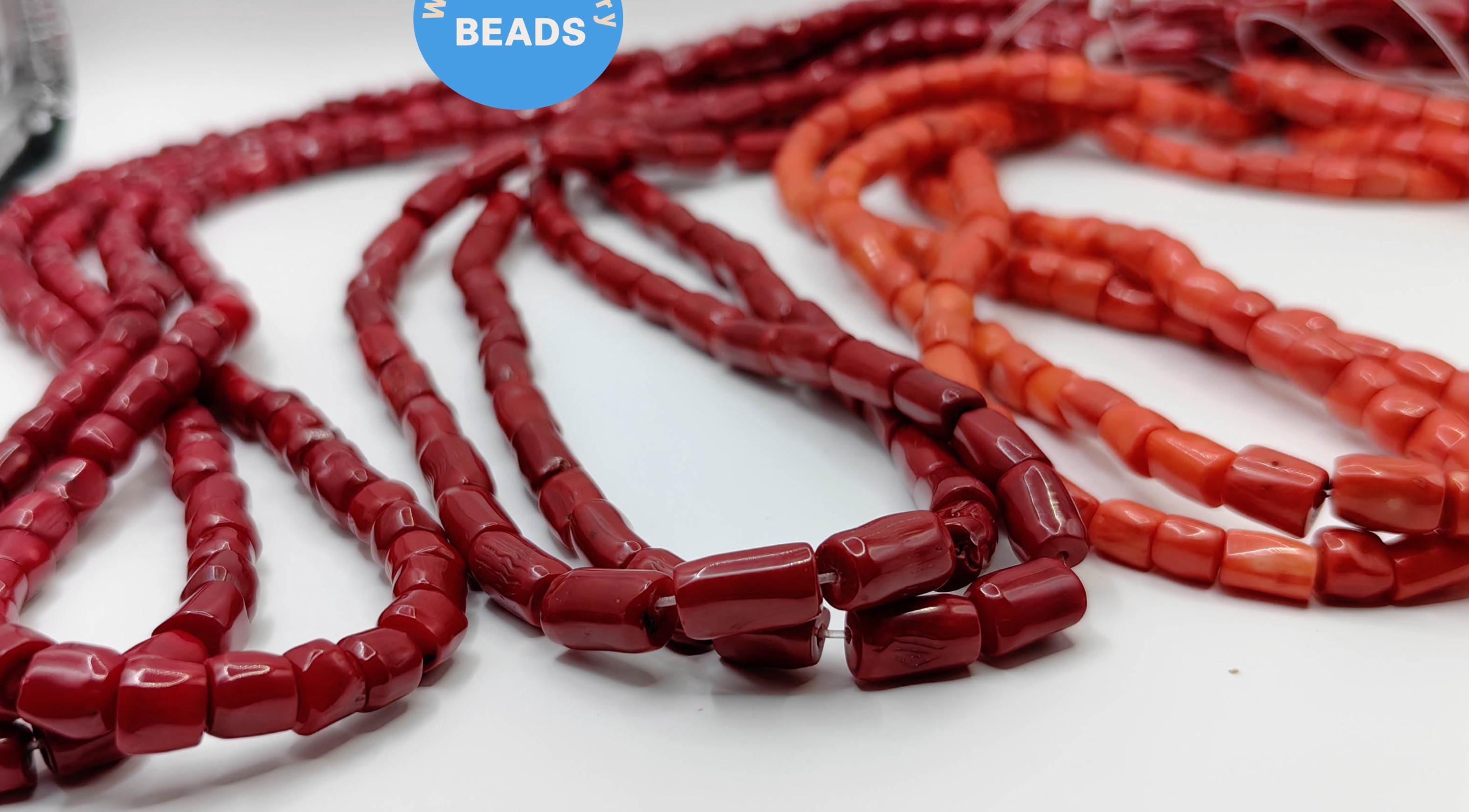 Red Coral Cylinder Oranger Coral Necklace 10-20mm 8-40inch Heishi