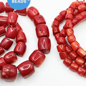 Red coral Cylinder Oranger Coral necklace 10-20mm 20-32inch  Heishi Wheel drum Barrel Column  Cylind Loose Beads Jewelry Supply