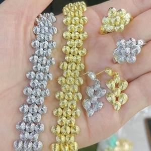 18K gold Stearingl  Silver jewelry set  earrings  Rings  Victorian jewelry set Bohemian set Vintage style jewelry set