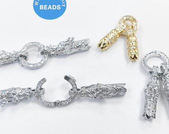 Stainless Steel Clasp - Dragon Head Spring Clasp - Bracelet Connector  Leather Rope Cord End Clasps  Findings Layering Necklace 1-20pcs