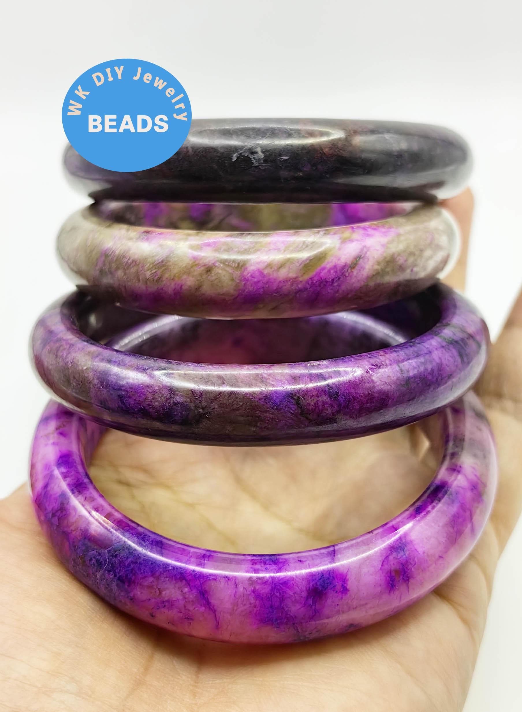 Purple Sugilite Bangle ,yellow Jade,red Avenuine, Moss Agate