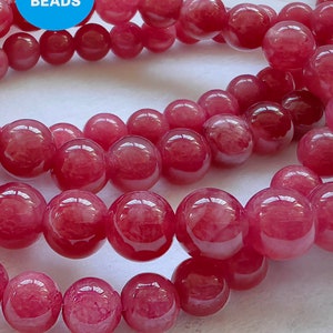 Green Jadeit ,Ruby , Yellow Jade jewelry  Round Beads - 6mm, 8mm, 10mm 12mm 14mm 16mm 18mm  20mm 15.5inch - Natural  Semi-precious Gemstone