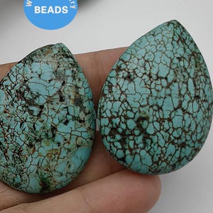 Große Braun Kupfer Blau Grün Türkis Anhänger 20-45 mm 2 Stück Teardrop Perlen Drop Stein Perlen - top gebohrt Schmuckherstellung Zubehör