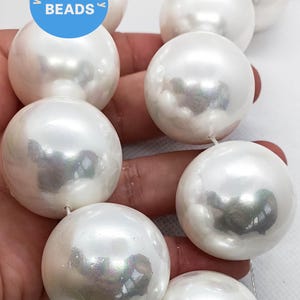 Sea Perlen handverlesen 30 mm volle oder ungebohrte weiße Farbe Perle Kugel für die Schmuckherstellung Ringe, Anhänger, Ohrringe add on Perlen 1-10 STÜCK
