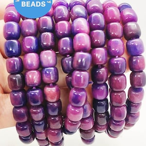 Fuchsia Violet Sugilite Jade stone  Purple bracelet,barrel,Drum,healing jade beads, gemstone beaded bracelet,Elastic thread 6-10mm 8inch
