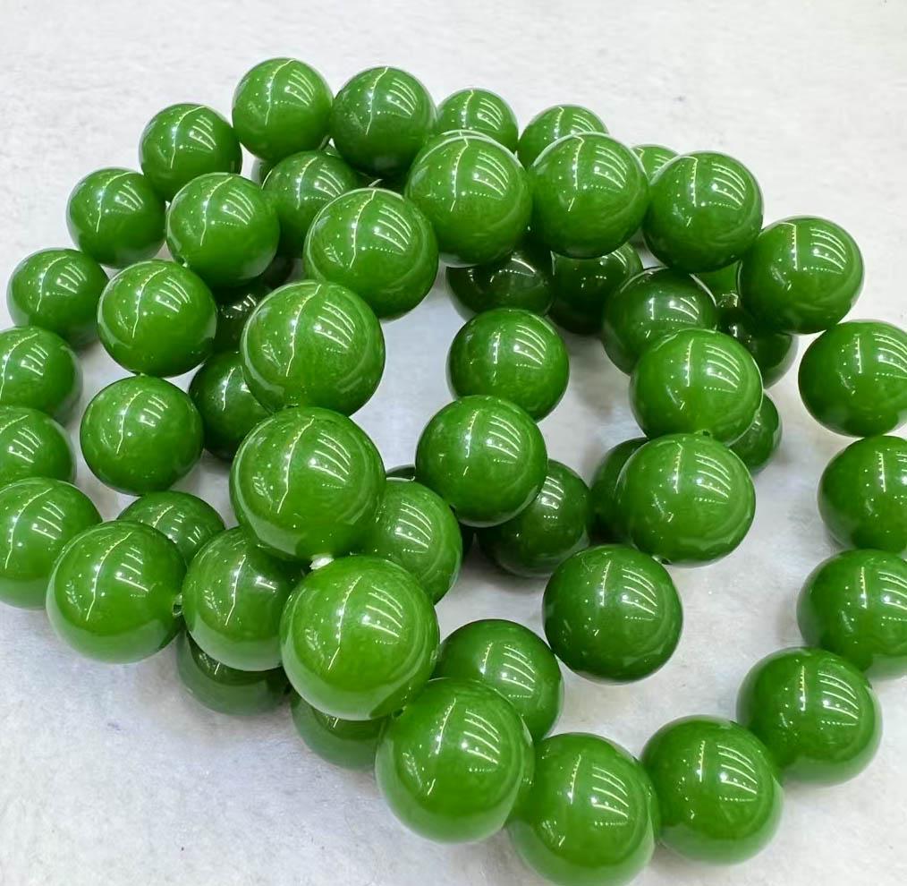 ネフライト翡翠ビーズブレスレット：マルチカラー宝石ジュエリー、8