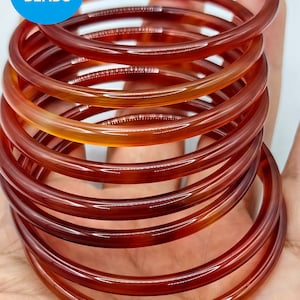 Wholesale 10pcs Mixed Genuine carnelian,chalcedony thin bangle,orange red Agate stone bangle,gemstone,Healing crystal, natural  chalcedony