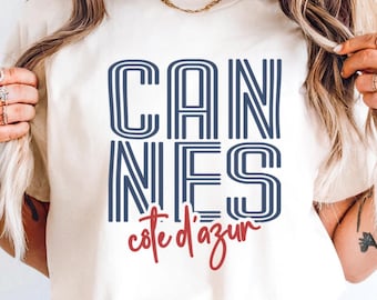 カンヌ ラインアート コートダジュール Tシャツ コンフォートカラー シャツ フランス ヴィンテージ 航海 アンカー フレンチリビエラ ギフト オールドマネー 美学 ヨットクラブ