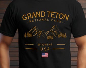 Grand Teton National Park Shirt Wyoming Gift Comfort Colors Jackson Hole Tee Hiking Souvenir Mountain Nature Top Outdoor Adventure Graphic