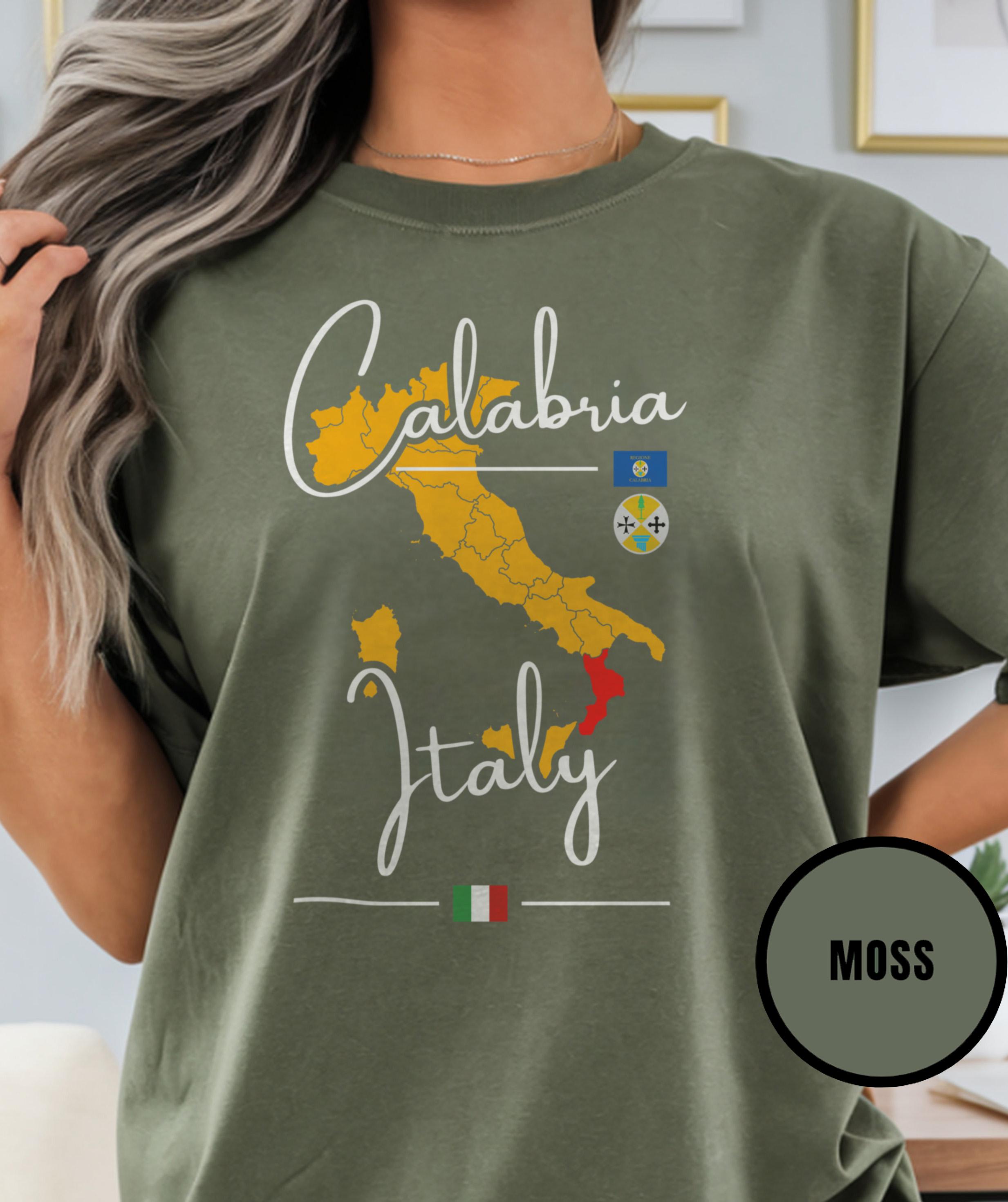 T-Shirt BOVA CALABRIA ITALIA - Noir, Coton, Taille Homme, Manches Courtes, Neuf