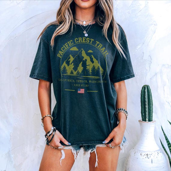 Pacific Crest Trail Shirt PCT Hiker Gift 2653 Miles California Oregon Washington Comfort Colors Tee Hiking Trail Gift American Flag USA
