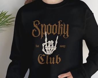 Chemise mains squelette, chemise Witch Vibes, saison effrayante, sweatshirt Halloween tête de mort, sweatshirt cri, sweatshirt personnalisé