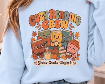 Sweat-shirt douillet pour le lecteur, cadeau pour les amoureux des livres, pull d'automne mignon et littéraire, t-shirt pour le lecteur d'automne, cadeau pour les bibliothécaires, pull confortable pour la saison