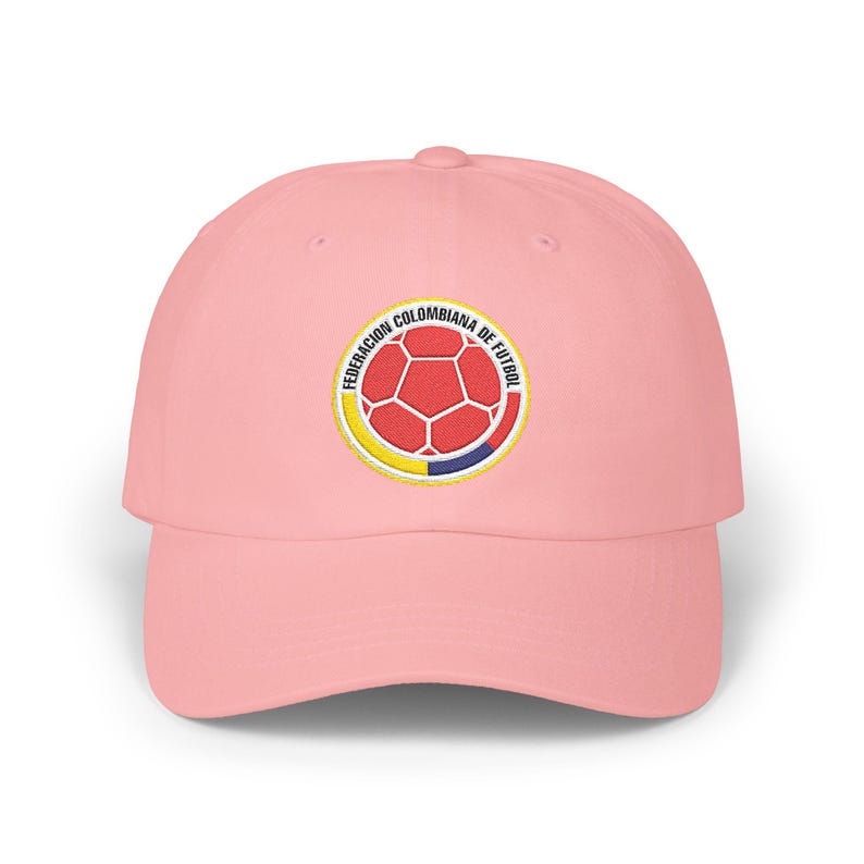 Gorra Colombia Selección Bordada Dad / Bandera de Colombia Copa Mundial Pink