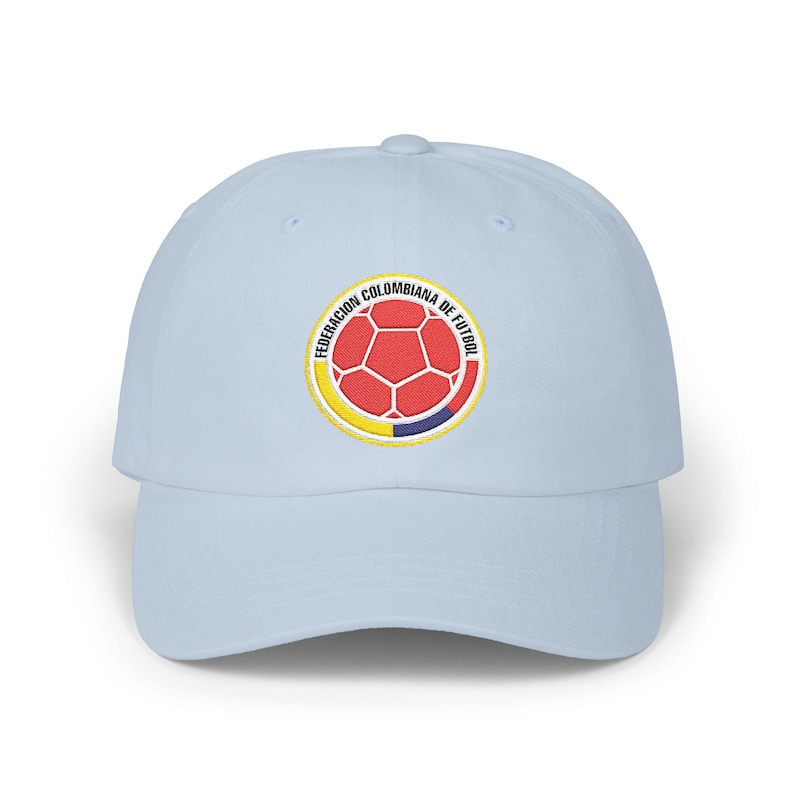 Gorra Colombia Selección Bordada Dad / Bandera de Colombia Copa Mundial Light Blue