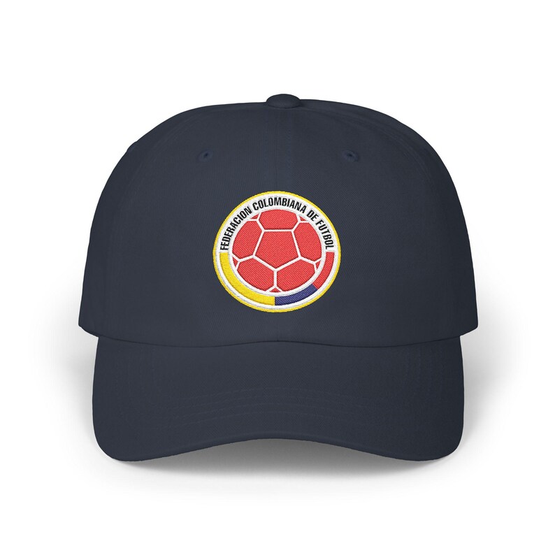 Gorra Colombia Selección Bordada Dad / Bandera de Colombia Copa Mundial Navy