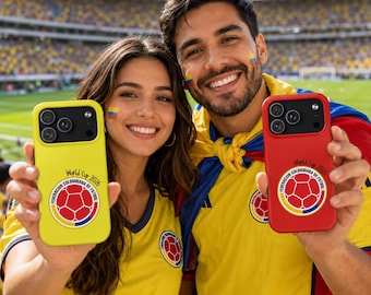 pour portable avec emblème du football colombien | Coupe du monde 2026, logo de football