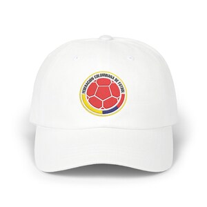 Gorra Colombia Selección Bordada Dad / Bandera de Colombia Copa Mundial White