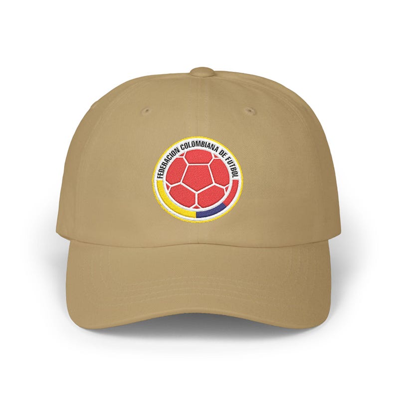 Gorra Colombia Selección Bordada Dad / Bandera de Colombia Copa Mundial Khaki