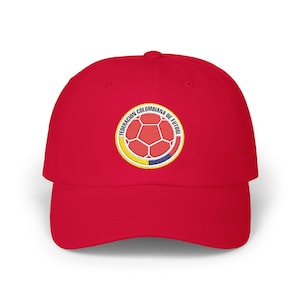 Gorra Colombia Selección Bordada Dad / Bandera de Colombia Copa Mundial Cranberry