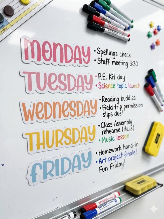 Personalized Teacher Whiteboard Magnets | Custom Classroom Schedule Accessories