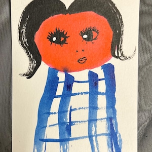 ZIPPY TOMATO - cartão postal pintado à mão