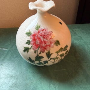 VTG Tai-Hwa Pottery Porcelain Vase – Floral Crackle Glaze