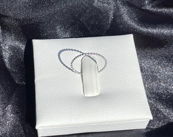 Dainty Beaded Sterling Silver Ring, Minimalist Stackable Band, 925 Silver Handmade Jewellery, Gift for Her