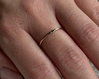Custom 375 Gold Initial Ring, Solid 9ct Gold intial Ring, Dainty Initial Ring, Personalized initial Gold ring, Handmade initial Gold Ring
