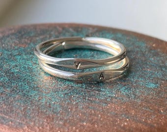 Adjustable Custom Initials Ring, 925 Sterling Silver Ring, Personalised Stamped initial Ring, Dainty Open Stacking Ring, Handmade Ring