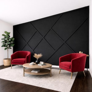 DIY Geometric Accent Wall Panels, Architectural MDF Wall Molding Kit, Designer Statement Feature Wall, Modern wall trim, upgrade your wall