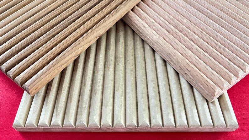 Foldable Reeded Wood Solid Wood Reeded 1/2 in Kitchen Island Panels From OAK, Poplar, Cedar ...