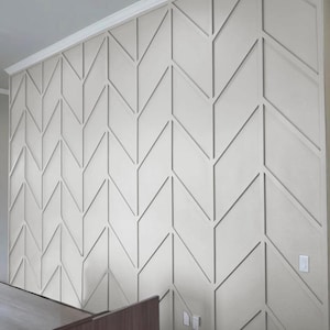 DIY Pre-cut MDF accent wall panels kit, Ready to install, Accent wall panels, Modern accent wall, Geometric accent wall design, Wall molding