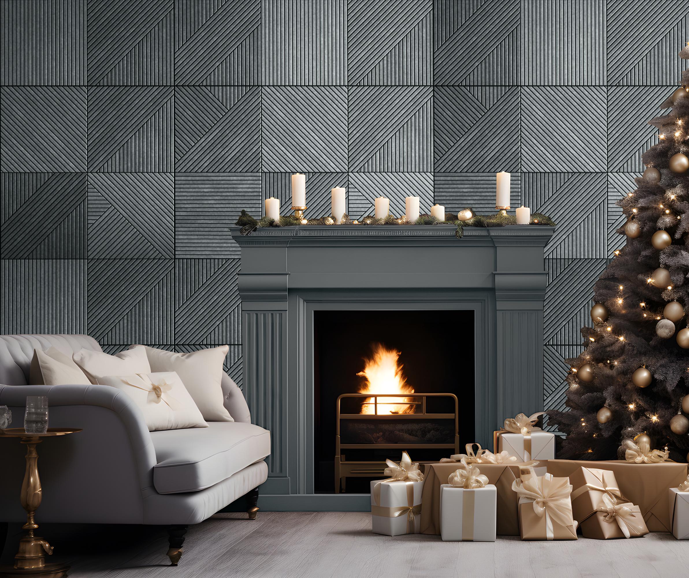 Fireplace Wall Panel, 3D Fireplace Wall Design, Abstract Wall Panels