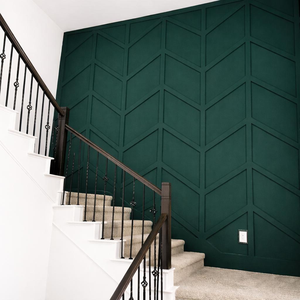 Geometric Accent Wall Panels for Staircase, Pre-cut MDF Accent Wall ...