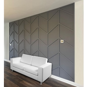 DIY Pre-cut MDF accent wall panels kit, Ready to install, Accent wall panels, modern accent wall, geometric accent wall design, wall molding