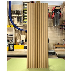 Reeded MDF Wall Panels, reed width 1 in, modern kitchen island panels, overlay paneling