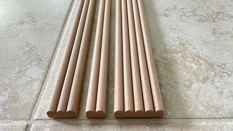 Square Reeded Molding 3D Design Reeded Wall Molding, DIY Modern Accent Wall, Reeded Accent ...