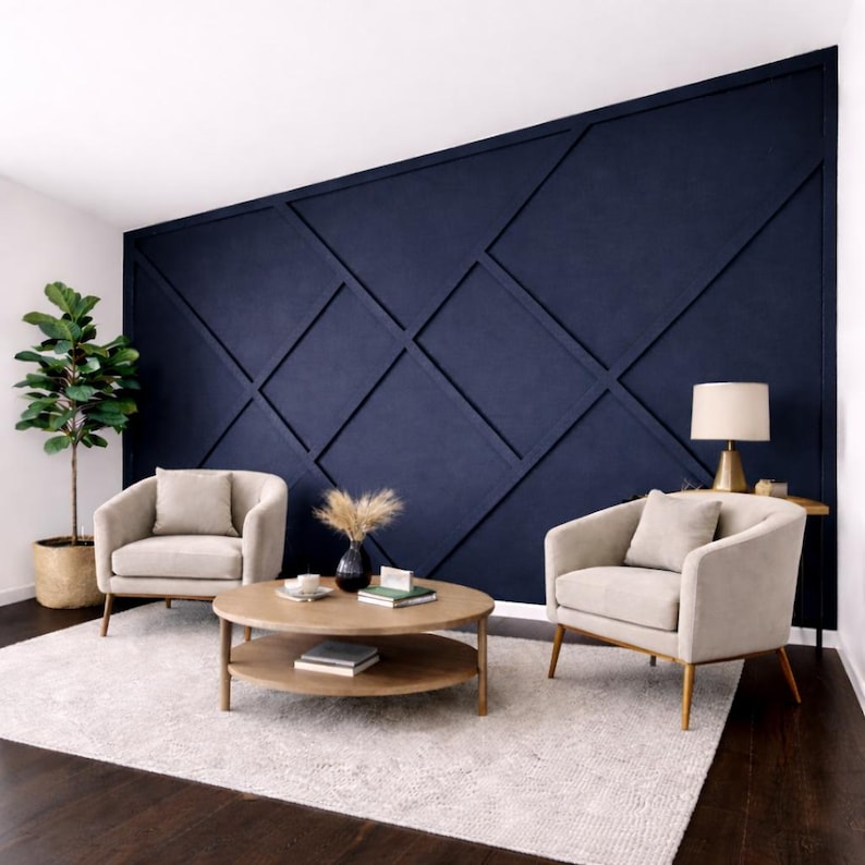 DIY Geometric Accent Wall Panels, Architectural MDF Wall Molding Kit