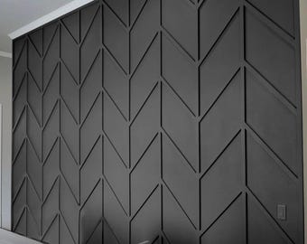 Pre-cut MDF accent wall panels kit, Ready to install, Accent wall panels, modern accent wall, geometric accent wall design, DIY wall molding