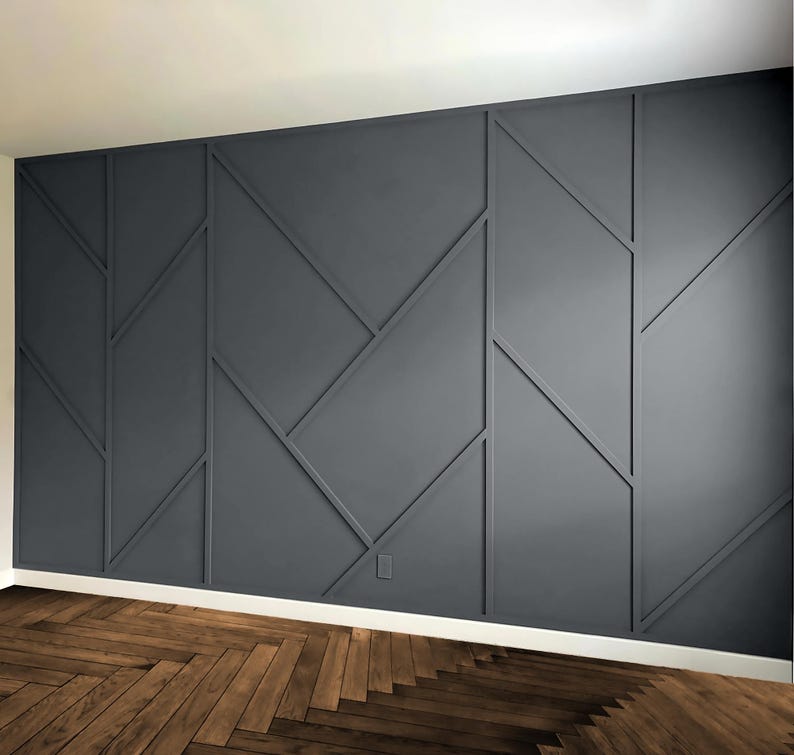 Modern Geometric Accent Wall Panels, DIY Pre-cut Wall Panel Kit ...