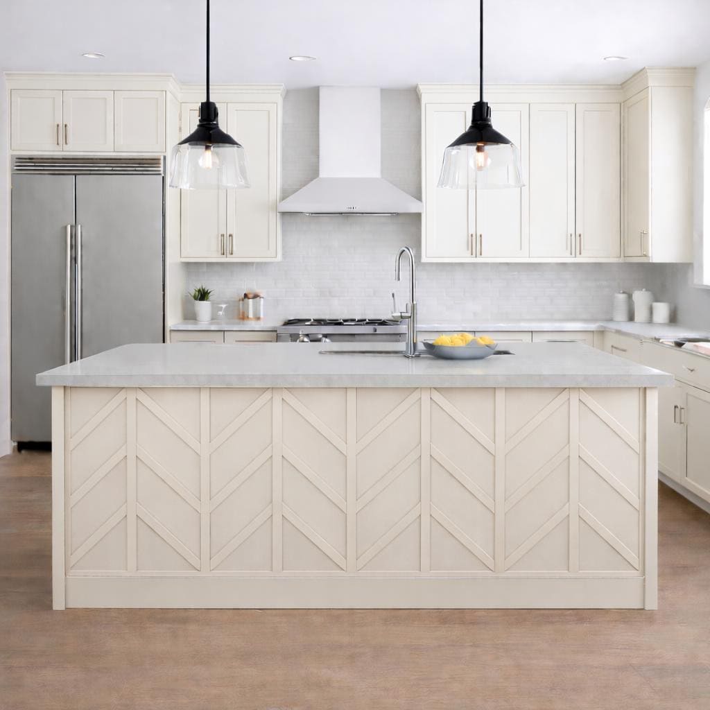 Chevron Accent Panels for Kitchen Island, DIY Kitchen Island Decoration ...