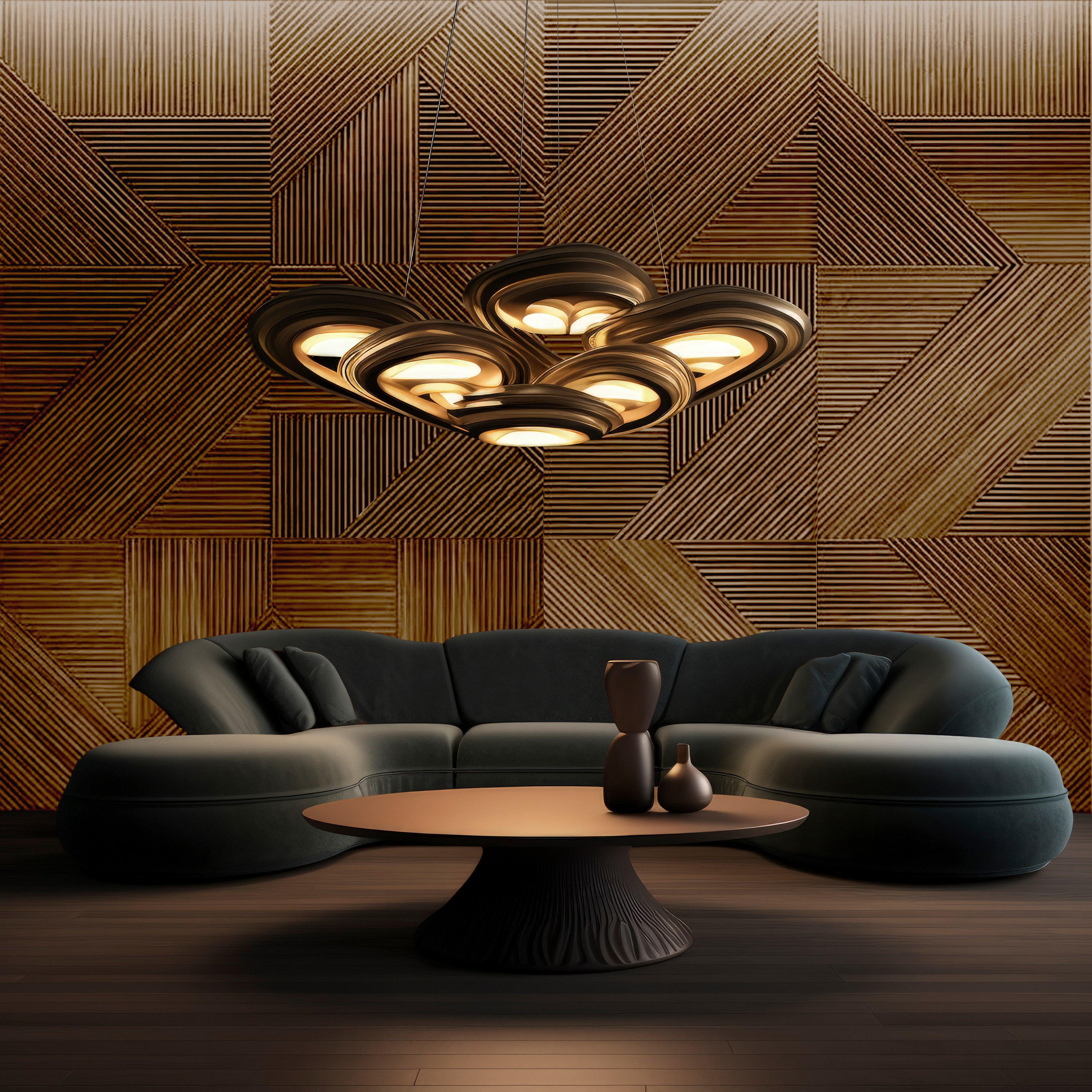 Modern geometric 3D accent wall panel...